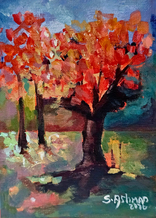 Coming Home, original abstract cubist painting by Lady Ash, part of the Lady Ash Musings diary series