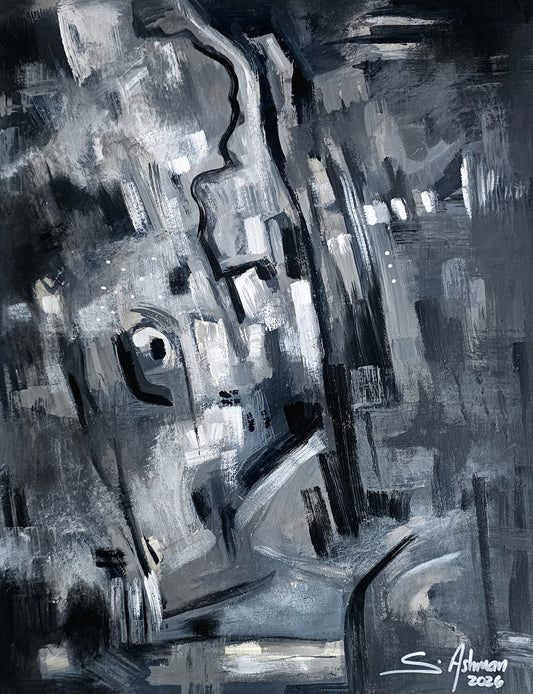 Shades of Grey | Original Black and White Contemporary Painting by Shawn Ashman